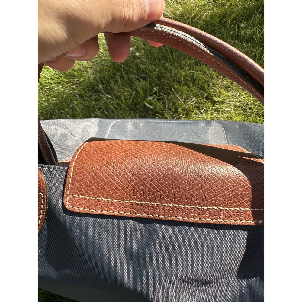 Longchamp Le Pliage Cabas Tote Large Navy Dark Blue Open Top Nylon SEE PHOTOS - Picture 5 of 10